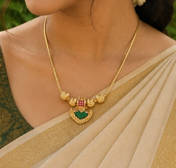 Traditional Gold Plated Palakka Necklace