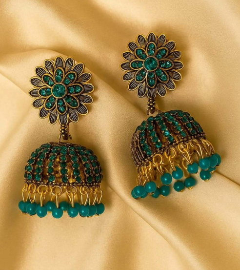 Bohemian Floral Jhumka Earrings