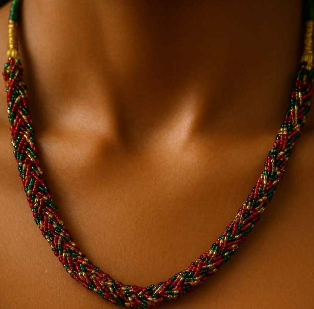 Handcrafted Beaded Braided Necklace